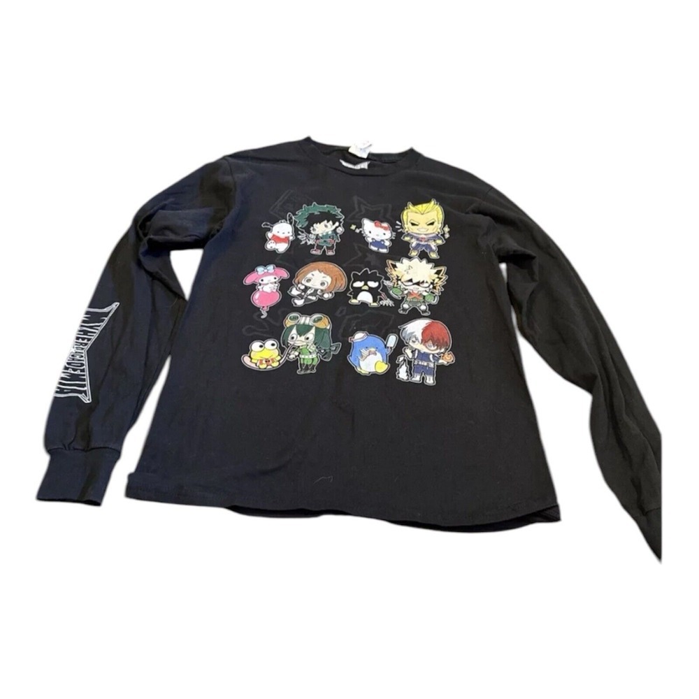 Atsuko - My Hero x Hello Kitty & Friends Group Black Long Sleeve Small